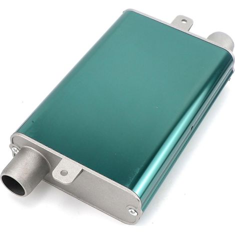 24-mm-Schalldämpfer, S-förmig gebogen, für Diesel-Standheizung, Abgasrohr aus Aluminiumlegierung, klein, mittel, groß, für Pkw, Lkw, Wohnmobil – Groß, Grün