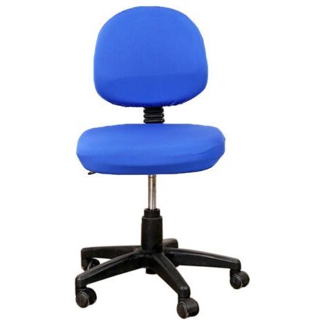 Housse de chaise de bureau extensible92% polyesterDimensions : 37-50 cm largeur dossierLavable et résistant aux ridesCouleur bleu (1/5)
