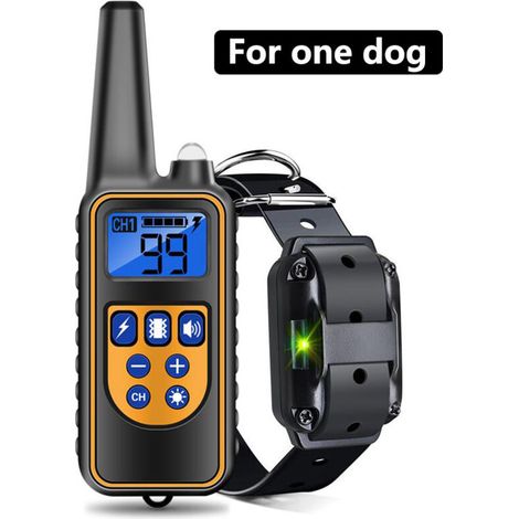 Collier de dressage pour chien avec télécommande longue portée 734 m Collier anti-aboiements innovant, étanche IPX7, avec 3 modes de dressage : bip, vibration et choc. Collier électronique rechargeab