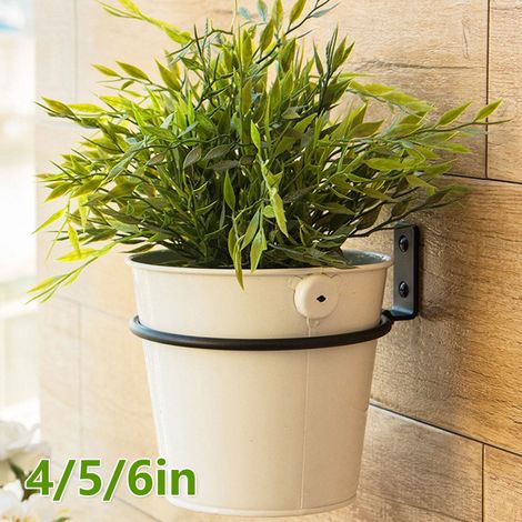 Support Murale pour Pot de Plante - Crochet en Métal Noir - Fixation Murale Robuste pour Suspension de Jardinière - 1 Pièce (1/5)