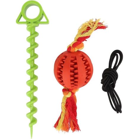 Ce jouet à tirer pour chien est doté d'une balle à mâcher interactive renforcée et résistante aux morsures, avec un cordon de serrage, adaptée à une utilisation en extérieur. (1/5)