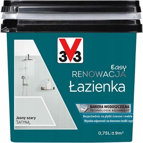 Pintura acrílica para muebles y azulejos V33 0,75 l Gris claro satinado 1 unidad.