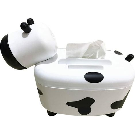 Support De Boîte De Tissu Multifonctionnel Porte Cure-Dents Distributeur De Serviettes Petite Vache Forme Papier Boîte De Rangement Mignon Tissue Paper Box Cover pour Table À Manger (1/5)