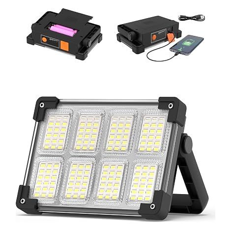 Projecteur LED Rechargeable, Lampe de Chantier Extérieur Portable (1/5)