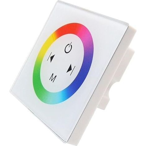 Contrôleur LED RGB Tactile 12V/24V 288W - Panneau en Verre Trempé - Compatible Bandes LED 4 Broches - Variateur de Lumière Intelligent pour Décoration Murale (1/5)
