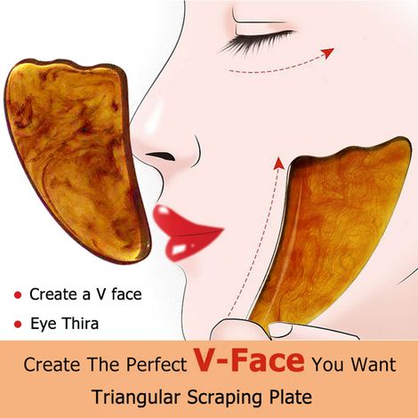 Gua Sha grattoir massage visage corps, planche de raclage pierre naturelle, outil de soin peau, lot de 2, lisse et ergonomique, pour détente musculaire et drainage lymphatique. (1/5)