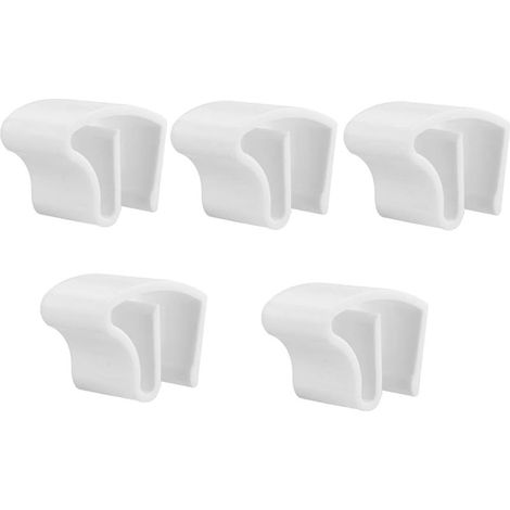 5 pièces Supports de serrage en plastique pour stores en aluminium - Blanc - Stores en aluminium (1/5)
