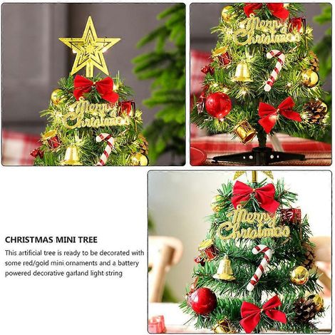 Desktop Christmas Tree with Decorations 1Set for Christmas Display (1/5)