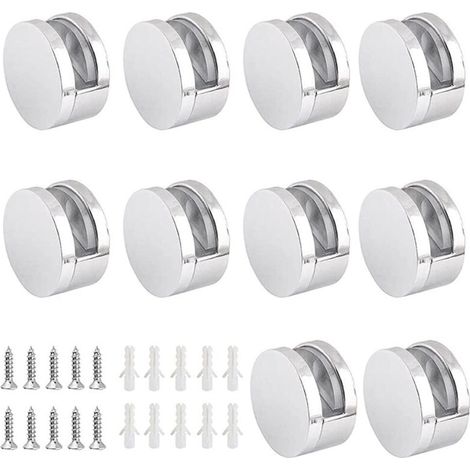 10 Pieces Zinc Alloy Glass Clips Mirror Clips Holder for 4-6mm Glass Clamp (1/5)