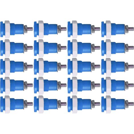 Lot de 20 prises bananes 4 mm, bonne transmission, usage intensif, excellente fabrication, accessoires de connexion électrique, bleu