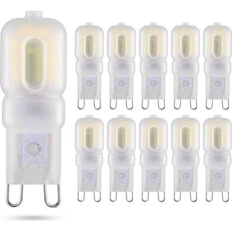 G9 LED-Lampe 3W entspricht 20、25-W-Halogenlampe, 10er-Pack, T4 G9, 220 V, G9-Sockel, weißes Licht (6000K)