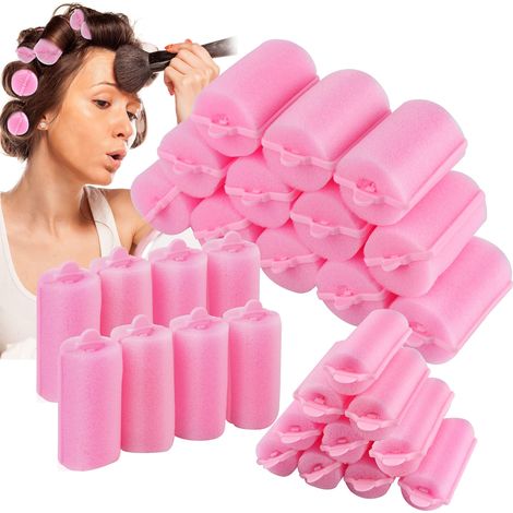 24 pièces en mousse bigoudi éponge douce outils de coiffue ne coiffue pas mal, pou Femmes Filles Enfants (40/30/25 mm) (1/3)