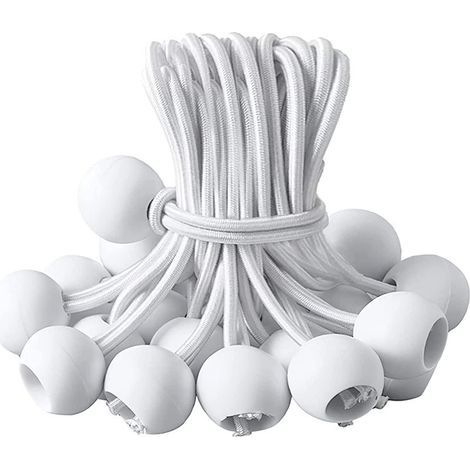 Lot de 75 Tendeur Elastique Cordons Élastiques avec Boules Sandow Elastique Boules Elastiques pour chapiteaux, tentes, bannières et bâches (1/3)