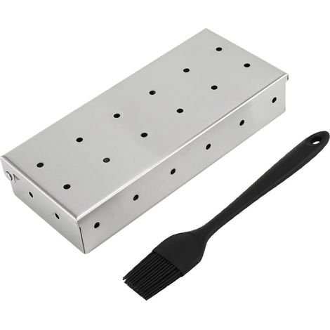 Boîte de fumage pour gril à gaz, avec capacité de brosse, boîte à copeaux de bois pour grillades de viande à saveur fumée (1/5)
