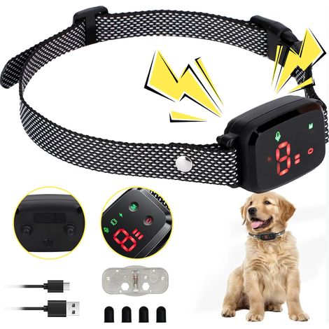 Collier de dressage électrique pour chien, collier anti-aboiement, dresseur canin, 3 modes (1/5)