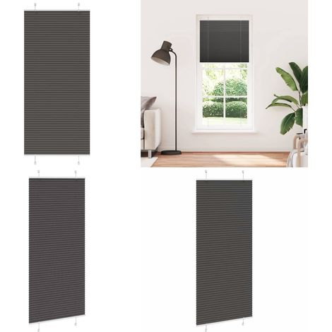 vidaXL Store plissé noir 90x200 cm largeur du tissu 89,4 cm polyester (1/5)