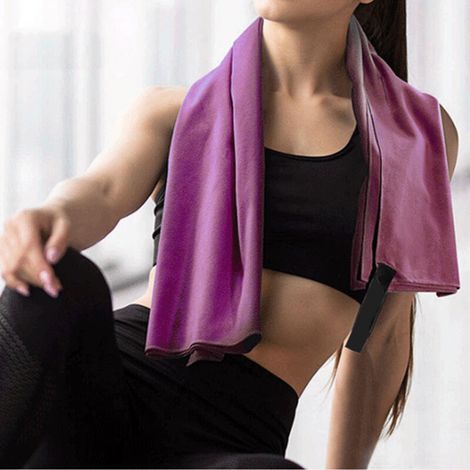 Serviette en microfibre 2 pièces, 2 côtés, séchage rapide, Super absorbante, avec sac à fermeture éclair, serviette de sport (1/5)