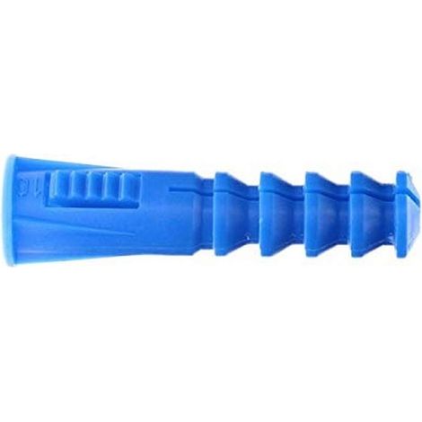 Cheville avec Collerette, 10mm x 48mm, Bleu, Sachet de 12