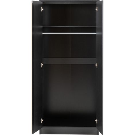 Malvern 2 Door Wardrobe - L50.5 x W80 x H180 cm - Black (1/5)