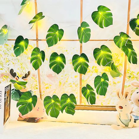 Feuille De Plante Simulée - Lumière LED En Forme De Feuille De Tortue - Décoration Intérieure Et Extérieure - 150 cm - 1 Pièce (1/5)