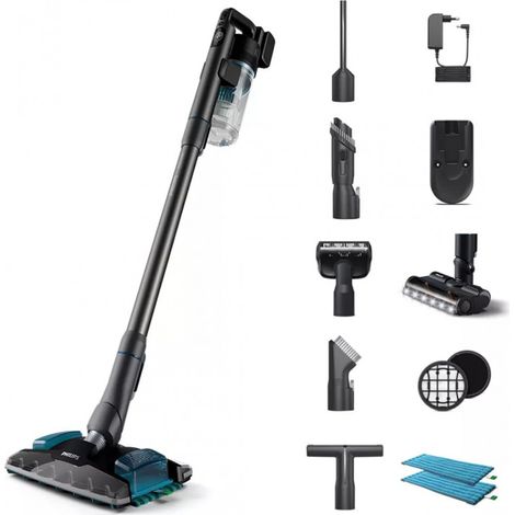 Philips XC8057/01 Akkustaubsauger Aquamarine Schwarz