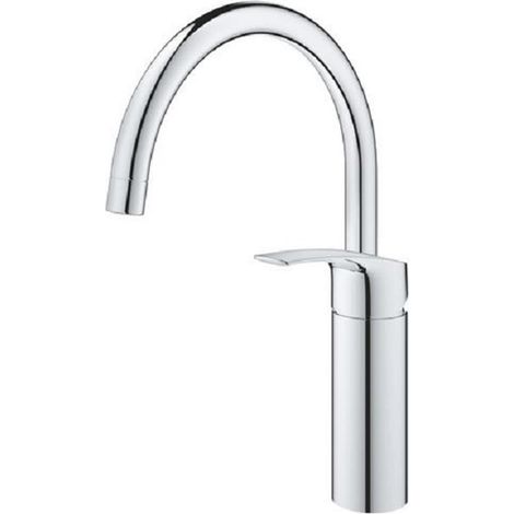 Grohe – Mitigeur de lavabo Eurosmart – Bec haut mobile – Fixation sur évier – Raccordement F 3/8' – Livré avec flexibles de raccordement (1/5)
