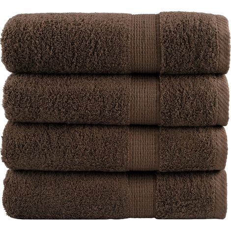 Toallas de ducha SOLUND 4 unidades marrón 70x140 cm 600 gsm vidaXL