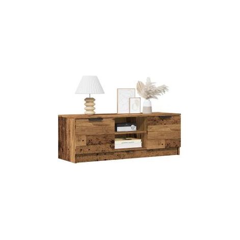 Meuble TV vieux bois 102x35x36,5 bois d'ingénierie (1/5)
