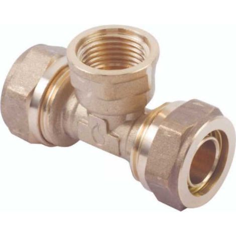 Te Compresión Cobre Hembra Medidas Accesorios Fontanería: 18-1/2