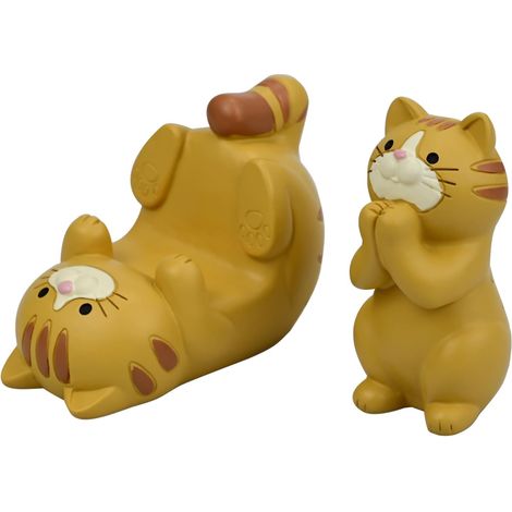 Supporto per telefono e portaocchiali a forma di gatto – Regalo in resina a forma di animale per gli amanti dei gatti – Accessorio elegante per la casa e l'ufficio (Arancione) (1/3)