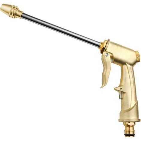 Metal Watering Gun, High Pressure Metal Watering Can Gun, Heavy Duty Garden Water Guns with Brass Nozzle Car Washing, Cleaning, Garden Irrigation and Lawn - Long (1/5)
