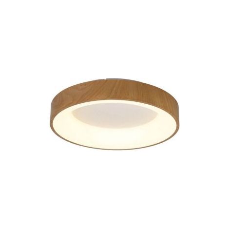 Mantra Plafón LED redondo Niseko II acabado madera con mando, regulable 2700K-5000K Ø 90-78-65-50-38 cm (1/3)