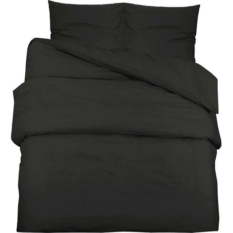 Duvet Cover Set Black 200x220 cm Light-weight Microfiber vidaXL
