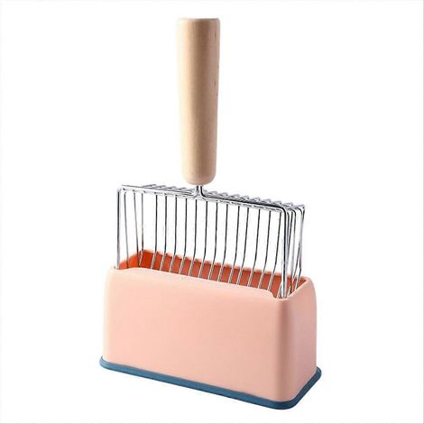 Pelle à litière pour chat en métal avec support, rose (1/5)