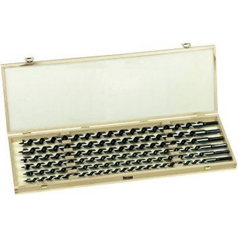 Juego de 6 brocas de madera de simple espiral, Largo total : 650 mm, Contenido 12 14 16 18 20 22 mm