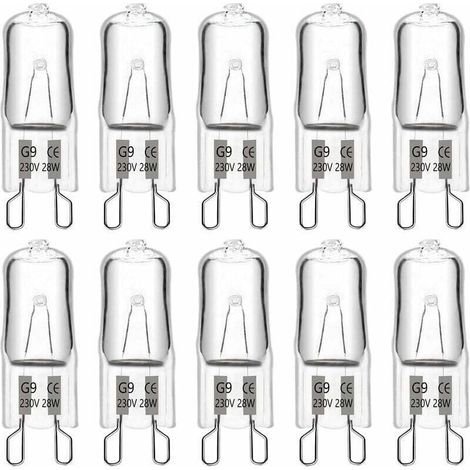 YMYNY Ampoule Halogene G9 28W 230V, 370LM 2700K Blanc Chaud Dimmable, G9 Ampoules Capsule, pour Lustres, Lampes de Paysage, Appliques Murales, Éclairage d'armoire, Lot de 10 (1/4)
