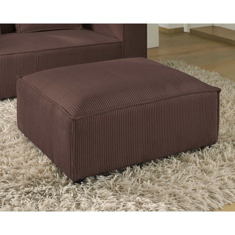 Stella - pouf en velours côtelé - style contemporain - marron (1/5)