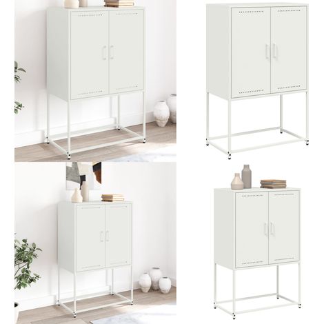 vidaXL Highboard Weiß 68,5x38,5x107 cm Stahl (1/5)