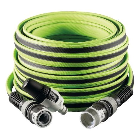 FITT FORCE 1/2" 20 m - Wasserschlauch für den Garten zur Bewässerung, kompakt, leicht und robust für intensive Verwendung mit Lanze, Limette mit grauer Linie