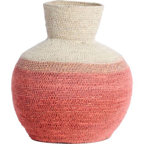 Light & Living pequeña cesta BISIRA rosa natural – Ø23,5x27 cm