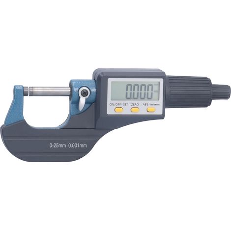 Digitales Mikrometer, Auflösung 0,00005 Zoll/0,001 mm, professionelles Dickenmessgerät 0-25 mm (1/5)