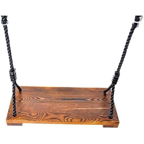 Balançoire Bois avec Corde Ajustable, Siège de Balançoire pour Enfants Facile à Installer, Balançoire Suspendue pour Adulte Enfant Extérieur Intérieur (1/5)
