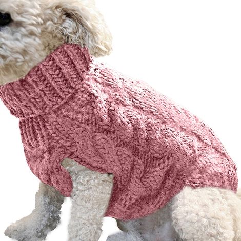 Suéter para perro, cálido, de punto, ideal para invierno, con práctico corte en la barriga, color liso, perfecto para mascotas, otoño. (1/5)