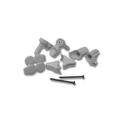 Confezione cerniere con tappi per Young Angolo-P Novellini R02YOAPR | Argento