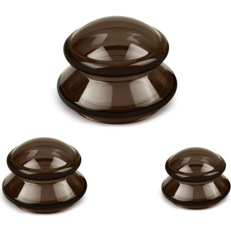 Kit de ventouses 3 pièces - ventouses anti-cellulite - ventouses de massage - pour réduire la cellulite, les douleurs articulaires et musculaires - Noir (1/5)