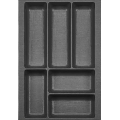ORGA-BOX 2 Besteckeinsatz Tiefe 462 mm für Nobilia Küchen Canvas-Struktur anthrazit Schubladeneinsatz Breite 309 mm für Schubladen 400 mm