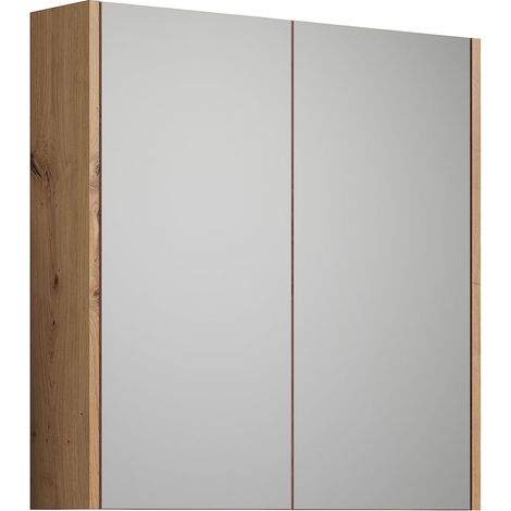 trendteam smart living Armadietto con, Vernice Bianca Opaca con Rovere Artisan, 69 x 70 x 15 cm (1/5)