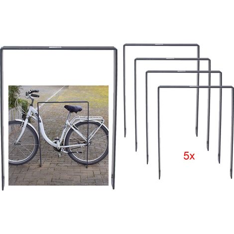 5 x Fahrradanlehnbügel 115 x 76 cm Flachstahl 13 mm Anthrazit Einbetonieren Fahrradständer Parker Typ U (1/5)