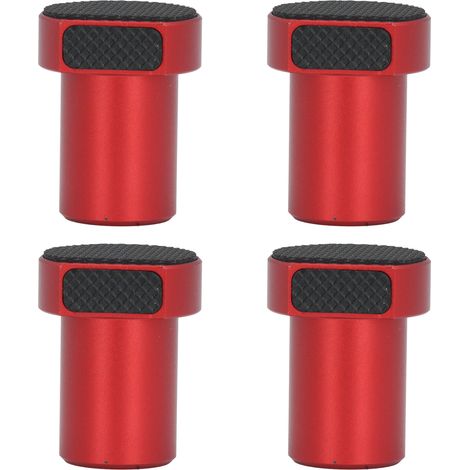 Lot de 4 butées d'établi de 20 mm avec patin antidérapant, en alliage d'aluminium, pour le travail du bois, butées de perçage, rouges.