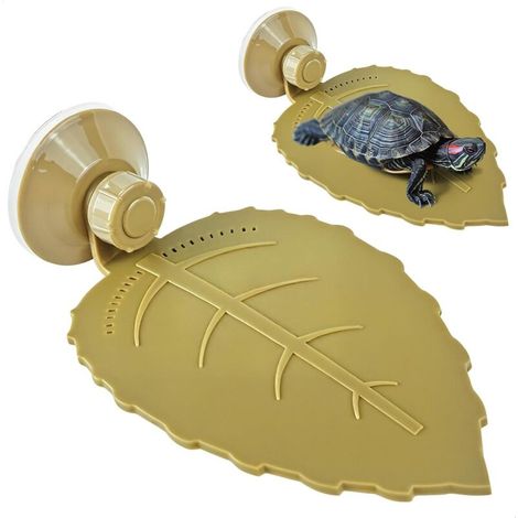 Plateforme Tortue d'eau, Terrasse de Repos de Tortue, Escalade pour Petits Reptiles Triton, Terrasse Animal Aquarium Quai Habitat Reptile, Ventouse Forte Flottante (1/5)
